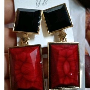 Red Black Earrings