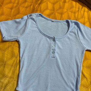 Blue Button Up Short Tshirt