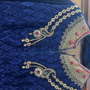 Heavy Embroidered Navy Blue Gown