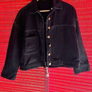 Unisex Denim Faded Black Jacket