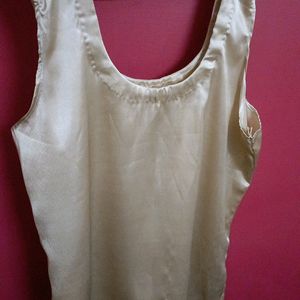 Golden Satin Hand Stitched Top