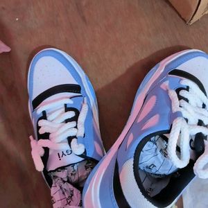 Multicolored Sky blue And White Shoes Brand New