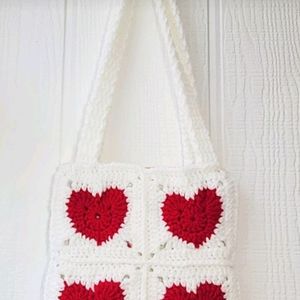 Crochet❤️🩷 Heart Shoulder Bag