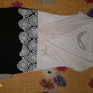 Aline fit short dress black & white