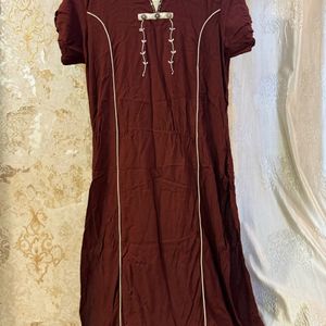 CLASSY BROWN KURTA FOR DAILY USE