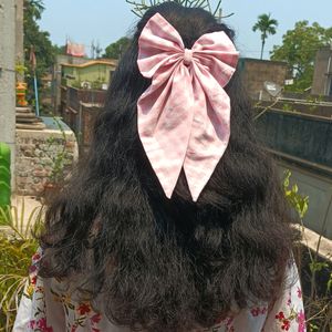 Gingham Long Tale Hair Bow Clip