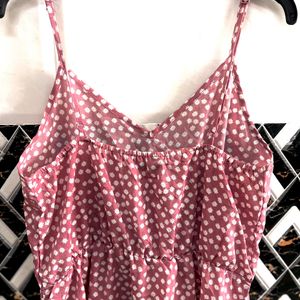 SHEIN Pink Ditsy Floral Print Cami Dress