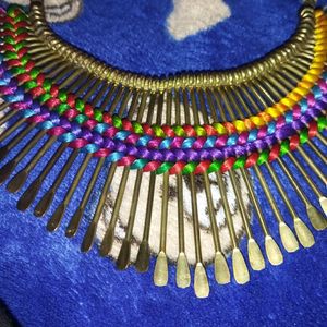 Goldern Malti Colour Necklace (Pahari)