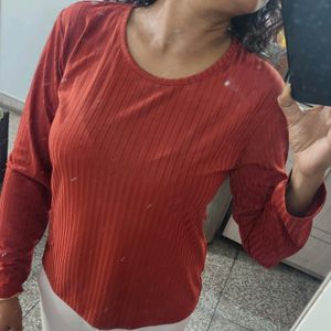 Self Linning Rust Full Sleeve Top