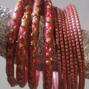 50 Coins Rani Color Bangles