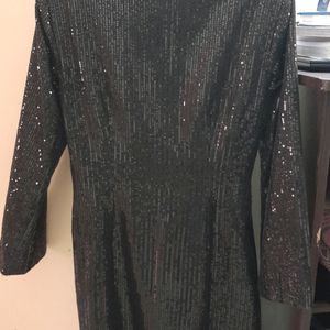 ZABELLA Black Sequin Blazer Cum Dress