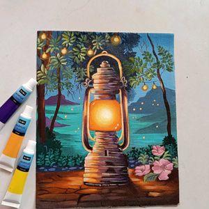 Lantern Painting On Canvas Sheets