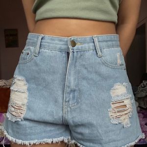 Denim Shorts From Shein