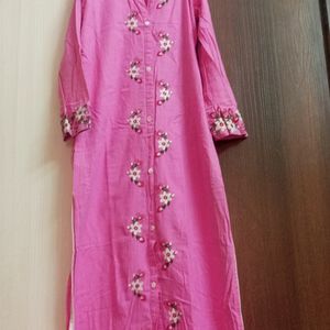 Pure Cotton Pink Kurta