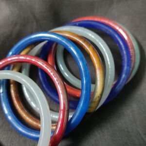 Set Of 8 Colorful Glass Bangles