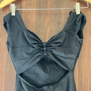 Black Body Suit With Style Back