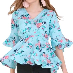 Printed Wrap Top