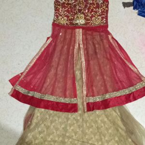 ♥️✨ Red and golden lehenga for girls age 10 to 12