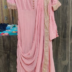 Anarkali With Saree Drape