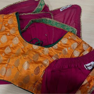 Brand new Fabindia Silk Lahanga Choli Dupatta4-6yr