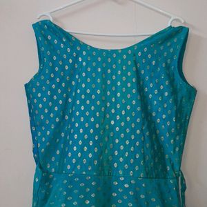 BARGAIN AND BUY Max Blue Long Frock (No Sleeves)