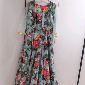 Green Floral Gown