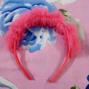 Pink Coloured Hairband With Fur