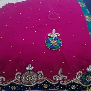 Festival Or Wedding Wear Designer Work Sari Stud