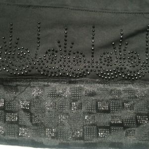 Black Abaya With Stone Work