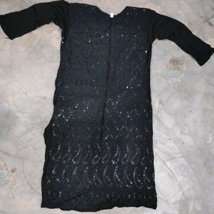 Black Embroidered Kurta