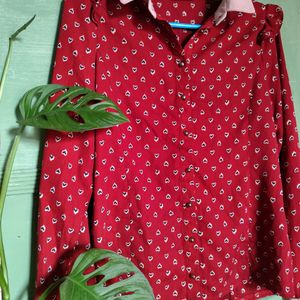 Korean Style Heart Print Shirt Top