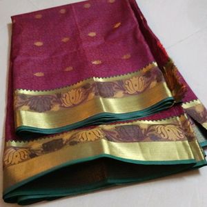 Beautiful Lotus Zari Border New