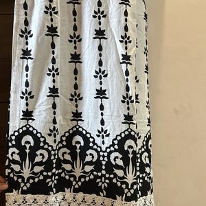 Black And White Printed Suit With Dupata