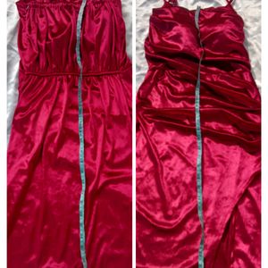 Red Padded Velvet Dress