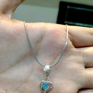 Heartshape Chain Pandent Pure Silver 925