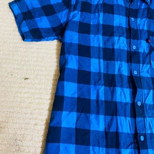 Blue Color Cotton Branded Shirt