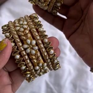 Silkthread Kundan Bangles Set