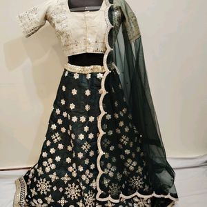 Dark Green Colour Heavy Lehenga