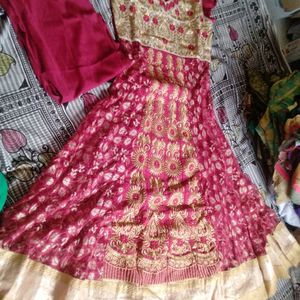 Readymade Designer Maroon Anarkali Dress