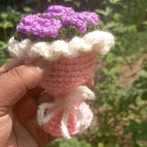 Handmade Crochet Purple Roses Bouquet