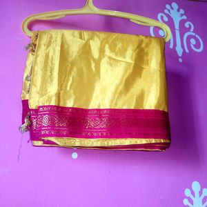 Silk saree with stiched blouse 28 size