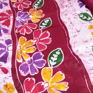 New Batick Chanderi Saree