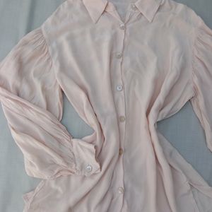 New Korean Peach Buff Sleeves Shirt