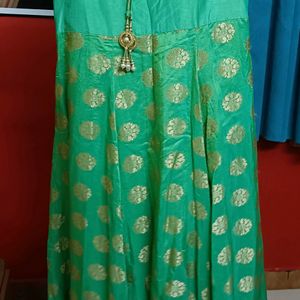 Green Anarkali Chudithar