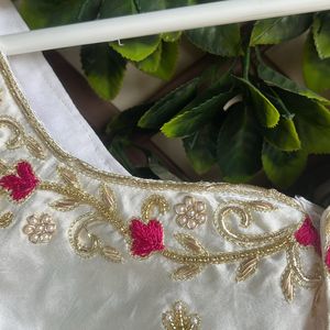 HAND EMBROIDERED WHITE BLOUSE