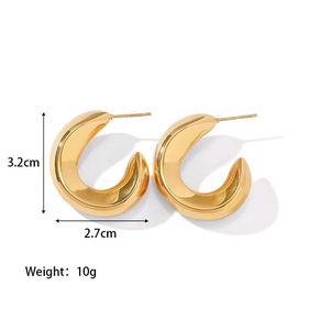 18k Gold Plated Classic C Hoops