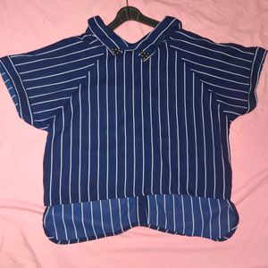 Striped Casual Crop Shirt