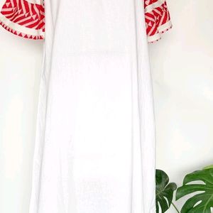 Vintage Palestinian Embroidered White Dress