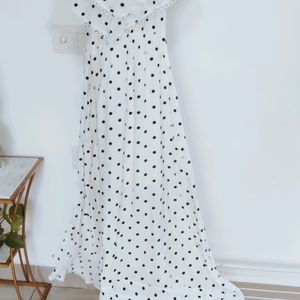 White Flared Long Dress