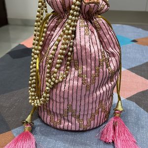 Pink Potli With Tassels